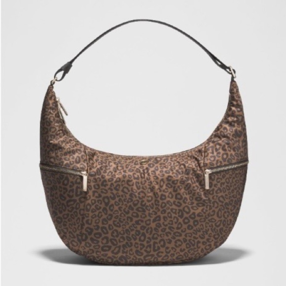 Lululemon Slouchy Sling Bag 13L - Leopard Print Metal Hardware
